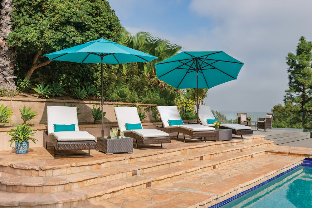 Simplyshade Aruba 9' Octagon Auto Tilt Umbrella – Transform Your Patio Into A Luxurious Oasis Of Comfort Beige Black Ssum91-09-09/2422