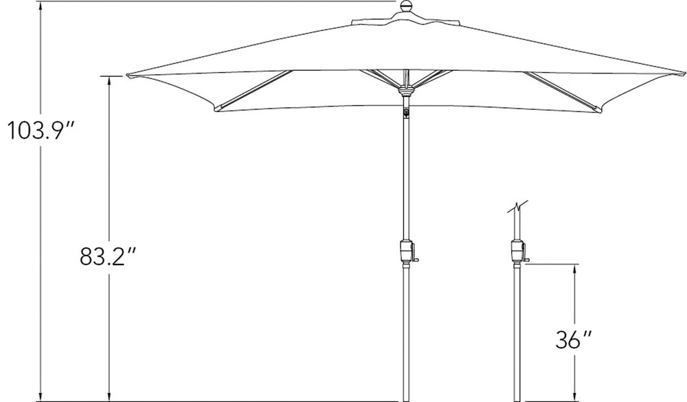 Simplyshade Catalina 6.6' X 10' Rectangle Umbrella - Elevate Your Outdoor Experience With Stylish Shade Spa Anthracite Ssum92-6x10rt-02/R8813