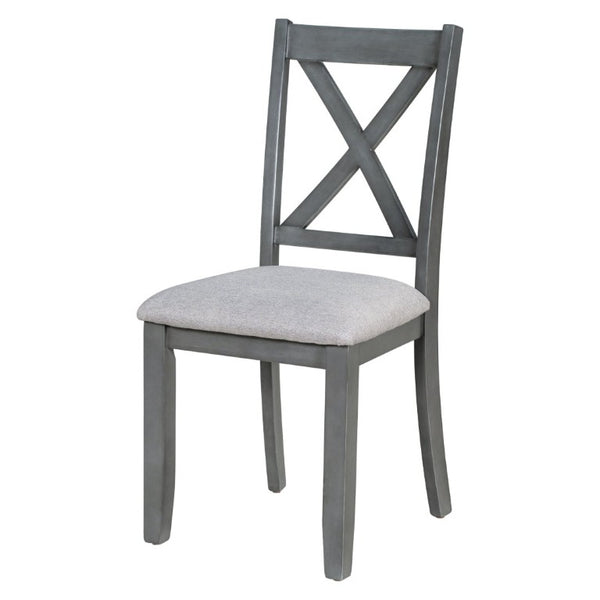 English Elm Trexm Foldable Solid Rubberwood 6 Person Dining Set with Bench and X Detail Chairs ST000046AAE-2026