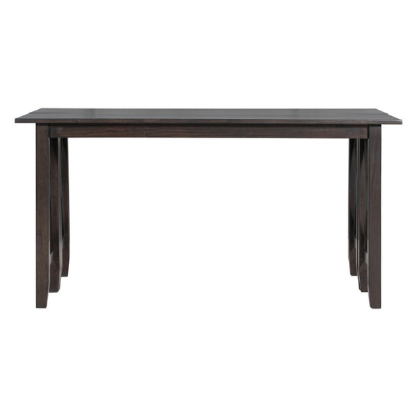 English Elm Trexm Six Piece Solid Rubberwood Foldable Dining Set with Bench Espresso Finish ST000046AAP-2026