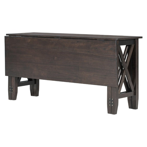 English Elm Trexm Six Piece Solid Rubberwood Foldable Dining Set with Bench Espresso Finish ST000046AAP-2026