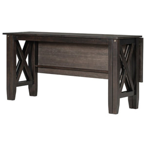 English Elm Trexm Foldable Solid Wood Six Seat Dining Set with Upholstered Chairs and Bench ST000046AAP