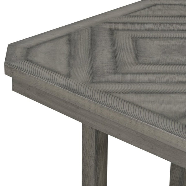 English Elm Trexm 6 Piece Acacia Veneer Dining Set with Wire Brushed Rubberwood Frame and Cushioned Chairs Grey ST000049AAE-2026