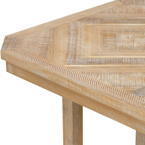 English Elm Trexm 6 Piece Acacia Veneer Dining Set with Wire Brushed Rubberwood Frame and Cushioned Chairs Natural ST000049AAN-2026