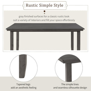 English Elm Trexm Six Person Rustic Rubberwood Dining Set with Linen Chairs and Bench Included ST000052AAE-2026