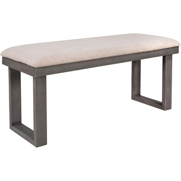 English Elm Trexm Six Piece Solid Wood Dining Set Rectangular Table Upholstered Chairs Bench ST000055AAE