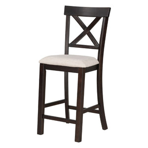 English Elm Trexm Farmhouse Counter Height Dining Set with Ladder Back Chairs Bench and Shelf Espresso ST000064AAP-2026