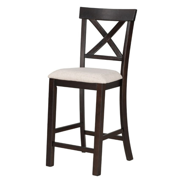 English Elm Trexm Farmhouse Counter Height Dining Set with Ladder Back Chairs Bench and Shelf Espresso ST000064AAP-2026