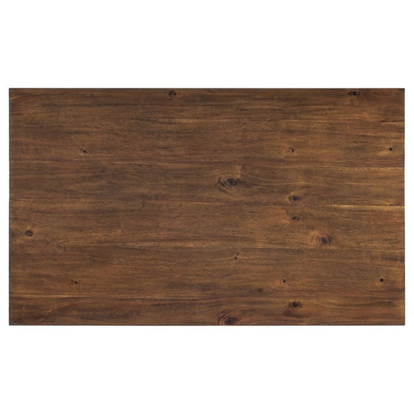 English Elm Trexm Farmhouse Six Seat Dining Set with Turned Legs Bench and Four Chairs in Wood ST000065AAD