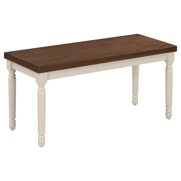 English Elm Trexm Farmhouse Six Seat Dining Set with Turned Legs Bench and Four Chairs in Wood ST000065AAD