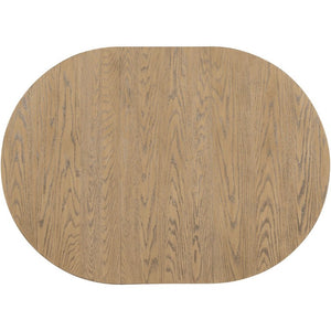 English Elm Trexm Farmhouse Round Extendable Dining Set Acacia Veneer Table with 4 Nailhead Chairs Oak Natural Wood + Antique White ST000074AAD--2026