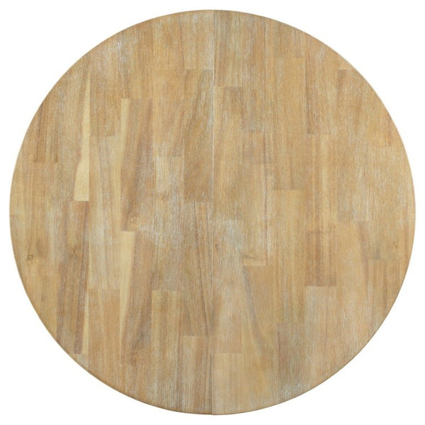 English Elm Trexm Farmhouse Round Extendable Dining Set Acacia Veneer Table with 4 Nailhead Chairs Natural Wood Wash ST000074AAE--2026