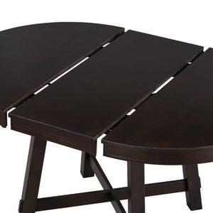 English Elm Trexm Farmhouse Round Extendable Dining Set Acacia Veneer Table with 4 Nailhead Chairs Espresso ST000074AAP--2026