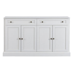English Elm Trexm Farmhouse Sideboard Buffet with 2 Drawers 4 Doors and Adjustable Shelves Antique White ST000080AAA