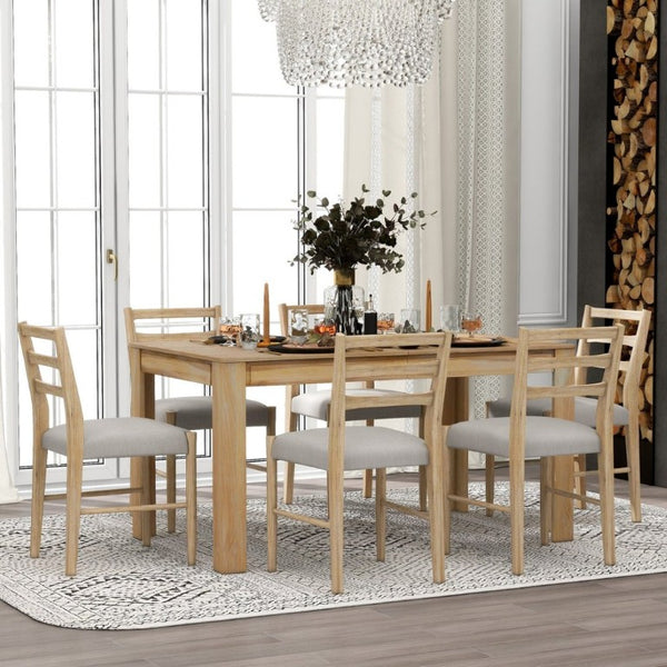 English Elm Trexm Farmhouse Acacia Wood Extendable Dining Set Seats Eight with Storage Drawers ST000082AAN-2026