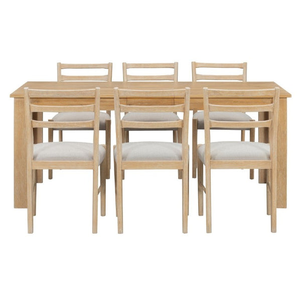 English Elm Trexm Farmhouse Acacia Wood Extendable Dining Set Seats Eight with Storage Drawers ST000082AAN-2026