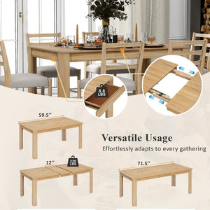 English Elm Trexm Farmhouse Acacia Wood Extendable Dining Set Seats Eight with Storage Drawers ST000082AAN-2026