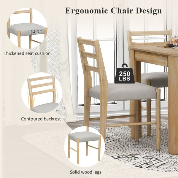 English Elm Trexm Farmhouse Acacia Wood Extendable Dining Set Seats Eight with Storage Drawers ST000082AAN-2026