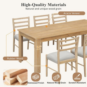 English Elm Trexm Farmhouse Acacia Wood Extendable Dining Set Seats Eight with Storage Drawers ST000082AAN-2026