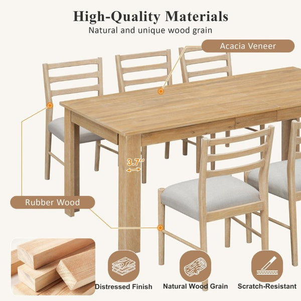 English Elm Trexm Farmhouse Acacia Wood Extendable Dining Set Seats Eight with Storage Drawers ST000082AAN-2026