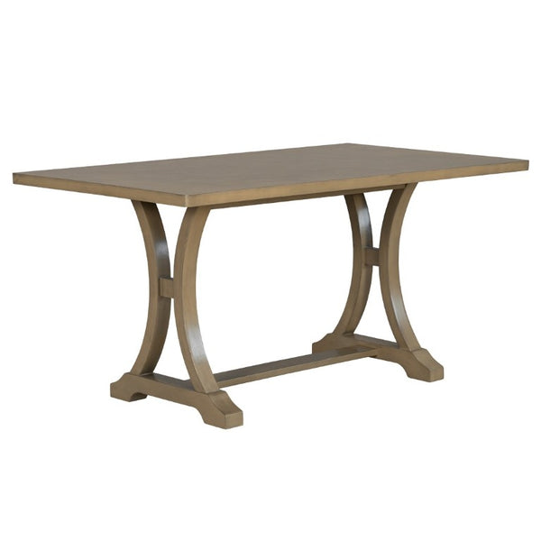 English Elm Trexm Farmhouse 6 Piece Dining Set with Trestle Table Linen Chairs and Bench ST000087AAD--2026