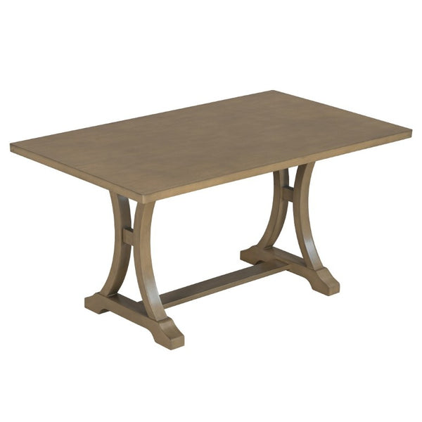 English Elm Trexm Farmhouse 6 Piece Dining Set with Trestle Table Linen Chairs and Bench ST000087AAD--2026
