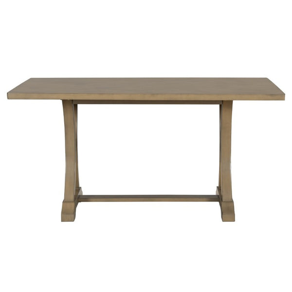 English Elm Trexm Farmhouse 6 Piece Dining Set with Trestle Table Linen Chairs and Bench ST000087AAD--2026
