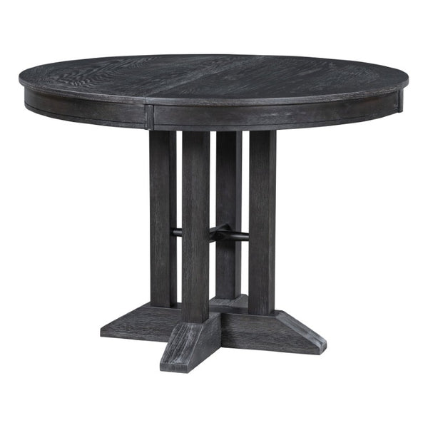 English Elm Trexm Extendable Round Farmhouse Dining Set with Oak Veneer Table and Upholstered Chairs ST000090AAB-2026
