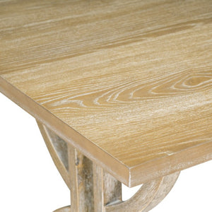 English Elm Trexm 6 Piece Farmhouse Dining Set Ash Veneer Table Tufted Chairs and Bench Natural Wood Wash ST000099AAD
