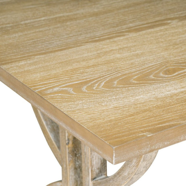 English Elm Trexm 6 Piece Farmhouse Dining Set Ash Veneer Table Tufted Chairs and Bench Natural Wood Wash ST000099AAD