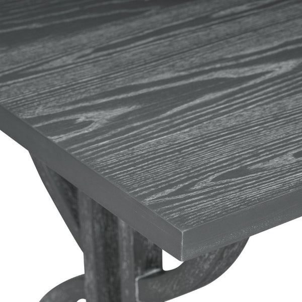 English Elm Trexm 6 Piece Farmhouse Dining Set Ash Veneer Table Tufted Chairs and Bench Gray Wash ST000099AAE