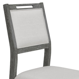 English Elm Trexm Six Piece Retro Dining Set Rubberwood Trestle Table Four Chairs Bench Seats Gray ST000127AAE