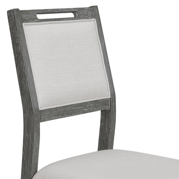 English Elm Trexm Six Piece Retro Dining Set Rubberwood Trestle Table Four Chairs Bench Seats Gray ST000127AAE