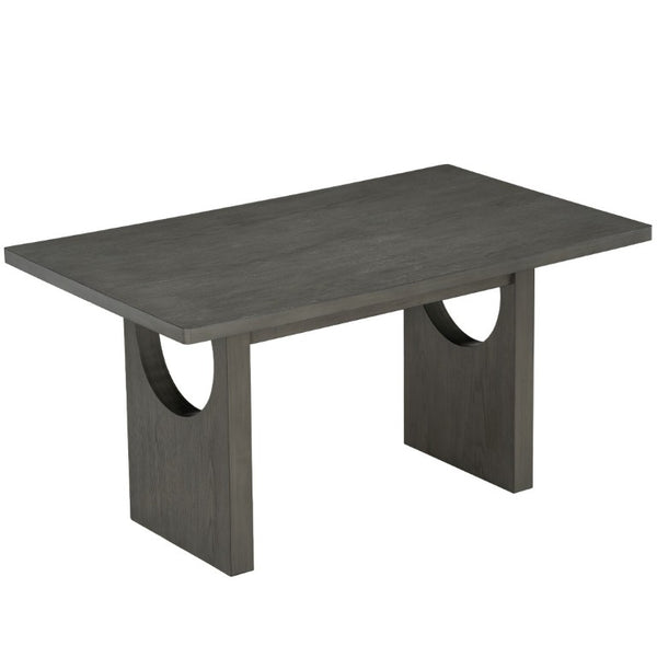 English Elm Trexm Retro Farmhouse 7 Piece Dining Set Ash Veneer Trestle Table Six Upholstered Chairs ST000133AAE-2026