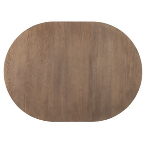 English Elm Trexm Retro Round Extendable Dining Set Oak Veneer Table with Rattan Back Chairs Beige/Walnut ST000140AAD