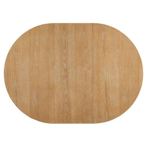 English Elm Trexm Retro Round Extendable Dining Set Oak Veneer Table with Rattan Back Chairs Natural Wood Wash ST000140AAE