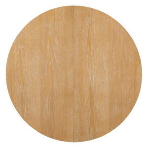 English Elm Trexm Retro Round Extendable Dining Set Oak Veneer Table with Rattan Back Chairs Natural Wood Wash ST000140AAE