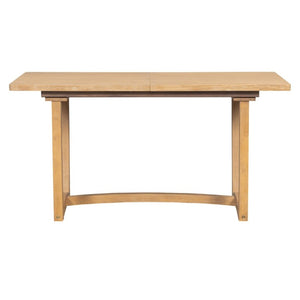 English Elm Trexm Extendable Oak Veneer Dining Set with Six Upholstered Curved Back Chairs Natural ST000162AAN