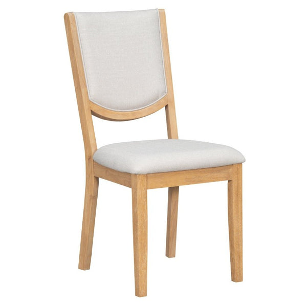 English Elm Trexm Extendable Oak Veneer Dining Set with Six Upholstered Curved Back Chairs Natural ST000162AAN