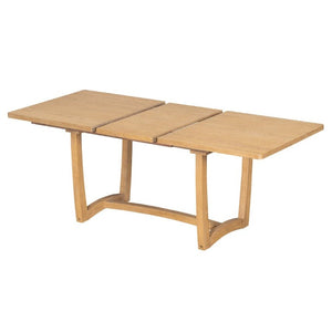 English Elm Trexm Extendable Oak Veneer Dining Set with Six Upholstered Curved Back Chairs Natural ST000162AAN