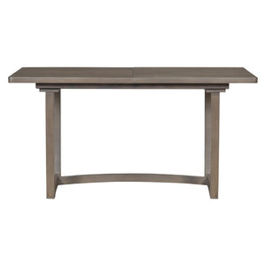 English Elm Trexm Extendable Oak Veneer Dining Set with Six Upholstered Curved Back Chairs Espresso ST000162AAP
