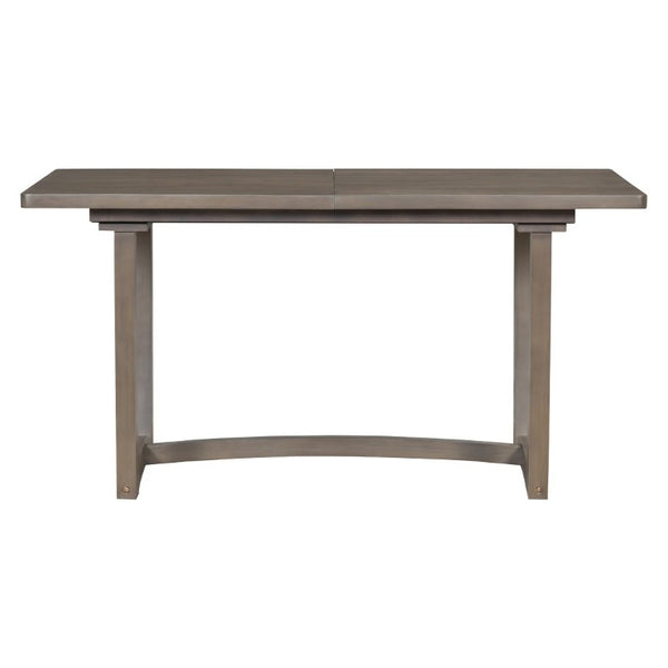 English Elm Trexm Extendable Oak Veneer Dining Set with Six Upholstered Curved Back Chairs Espresso ST000162AAP
