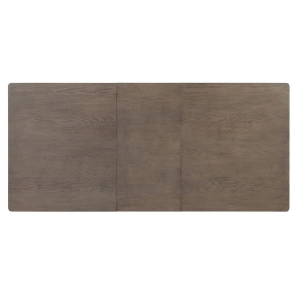 English Elm Trexm Extendable Oak Veneer Dining Set with Six Upholstered Curved Back Chairs Espresso ST000162AAP