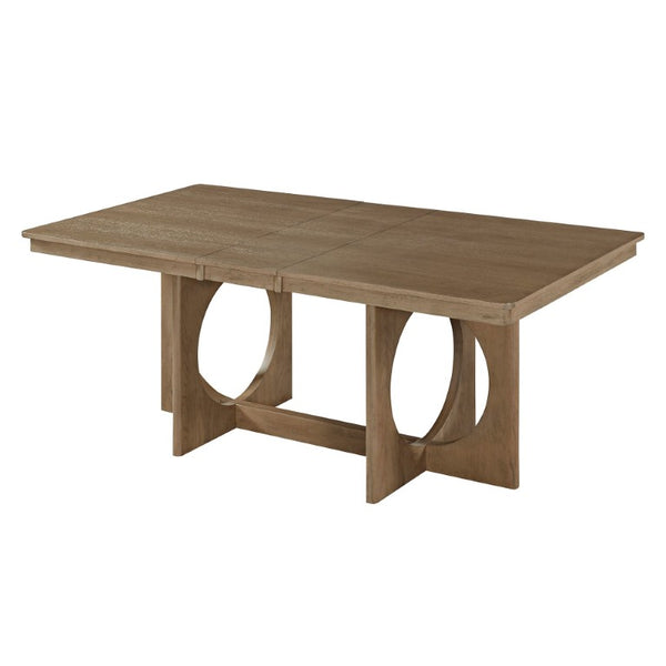 English Elm Trexm Rustic Oak Veneer Extendable Dining Set Seats Six with Bench and Ladder Back Chairs ST000163AAP