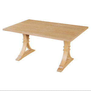 English Elm Trexm Six Piece Farmhouse Dining Set Oak Veneer Table Tufted Chairs Bench Nailhead Natural ST000164AAD