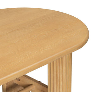 English Elm Trexm Oval Oak Veneer Dining Table Set Seating Six with Upholstered Chairs Pedestal Base ST000165AAN