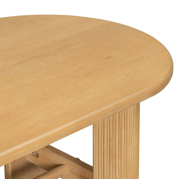 English Elm Trexm Oval Oak Veneer Dining Table Set Seating Six with Upholstered Chairs Pedestal Base ST000165AAN
