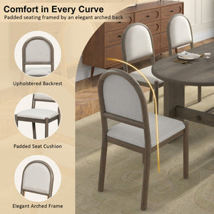 English Elm Trexm Oval Oak Veneer Dining Set Seats Six with Fluted Pedestal Base and Upholstered Chairs ST000165AAP