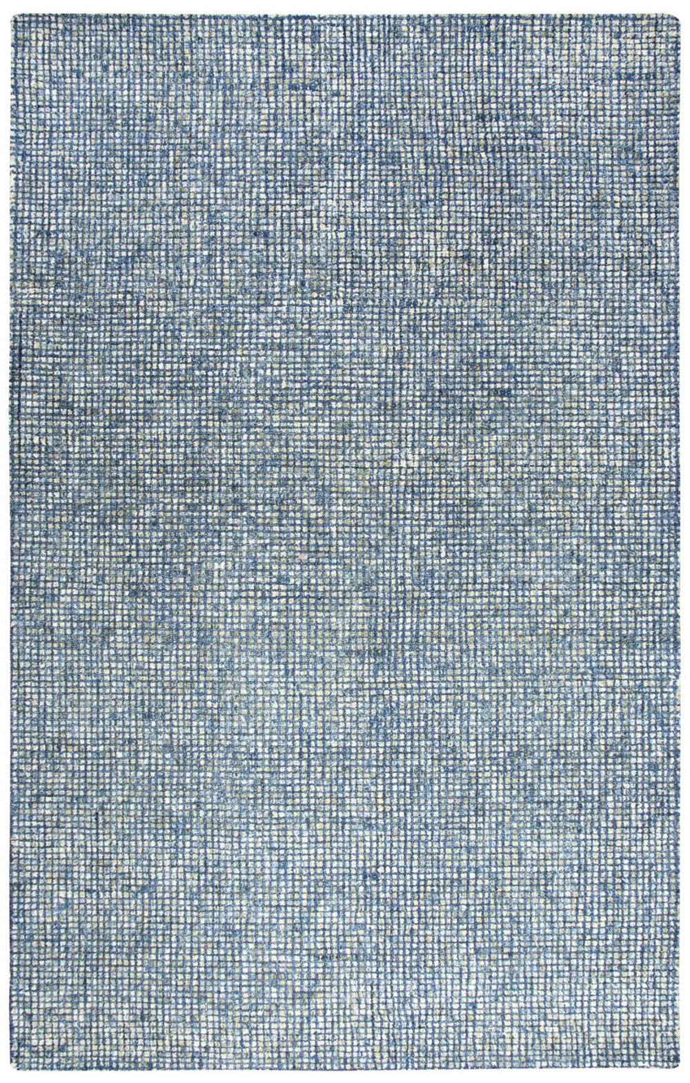 Alora Decor Storm Storm Blue Runner Wool Rug 2'6"X8' Hand-Tufted European-Inspired Checked Tweed, Dense Plushフィール STMST100000092608