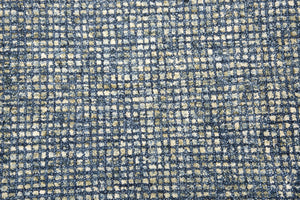 Alora Decor Storm Storm Blue Runner Wool Rug 2'6"X8' Hand-Tufted European-Inspired Checked Tweed, Dense Plushフィール STMST100000092608